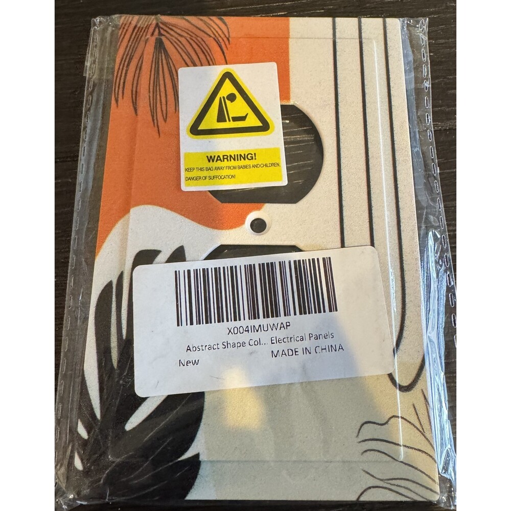 New Plastic Orange/Ivory Abstract Double Duplex Outlet Cover